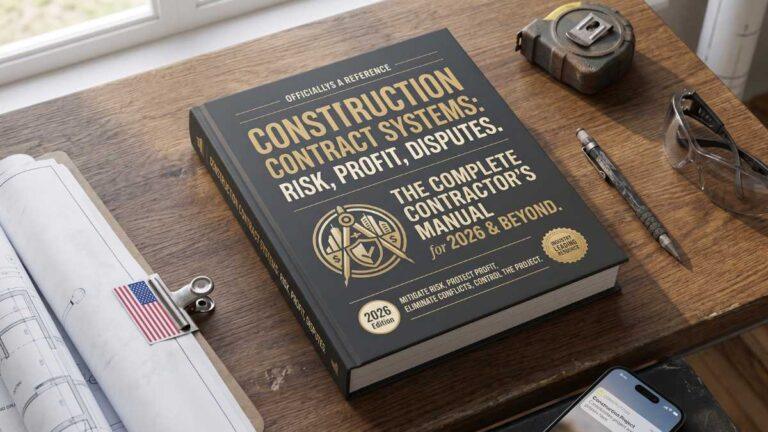A book over the table of Construction contracts: the complete system contractors use to protect profit,